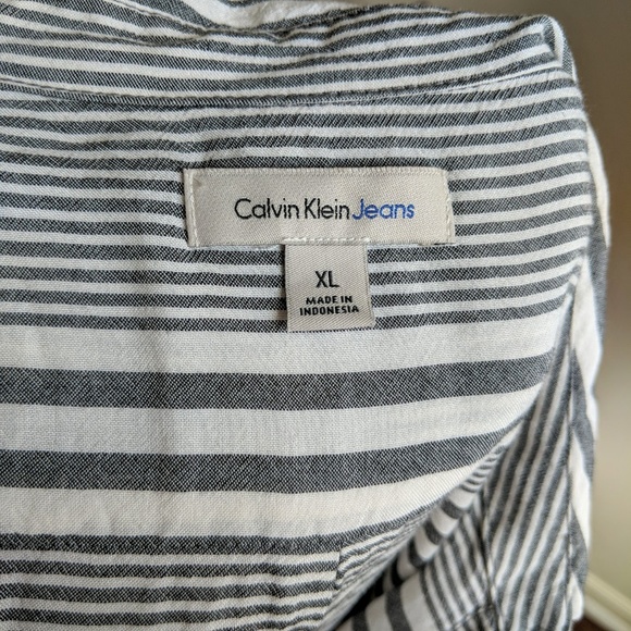 [Calvin Klein] Stripe Button Down Shirtdress Sz XL - Picture 7 of 8